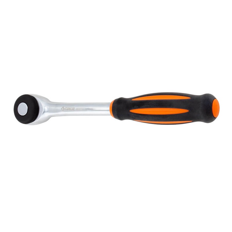 GROZ RTD/DD/3-8/UG 3/8 in. Chrome Plated Dual Drive Speed/Conventional/Twist Ratchet Handle