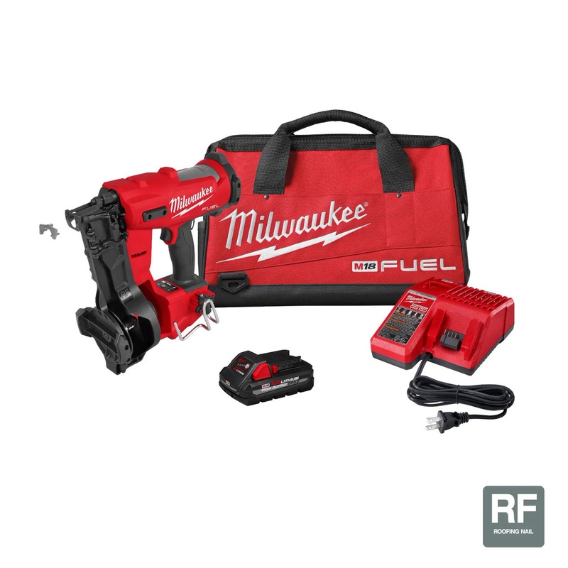 Milwaukee 2909-21 M18 FUEL Coil Roofing Nailer Kit (1 x 3.0 Ah)