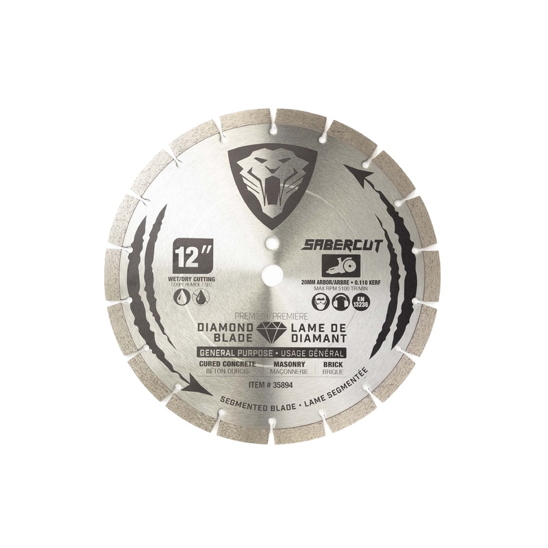 Sabercut 12 in. x 20 mm General Purpose Concrete, Brick & Masonry Segmented Diamond Blade