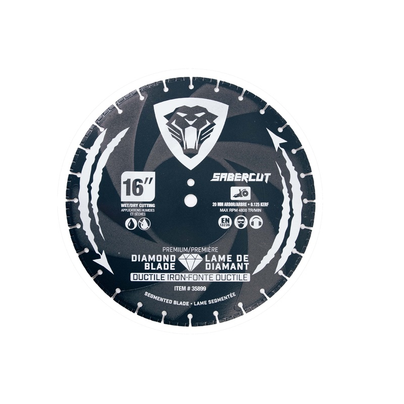 SABERCUT 16-In. Segmented Diamond Blade for Ductile Iron