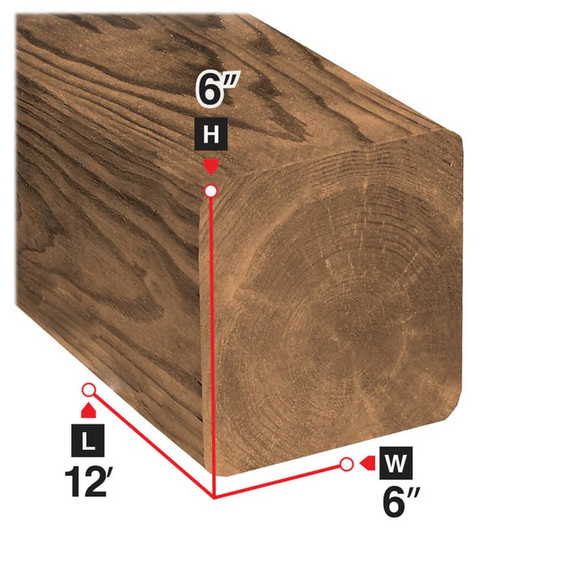 6 in. x 6 in. x 12 ft. Brown Pressure Treated Lumber