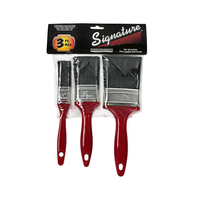 CROWN IS024100 PAINT BRUSH SET PREM. BRUSHES 3PCS STRGHT