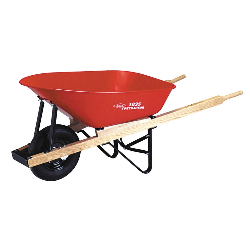 ERIE 6 cu. ft. Steel Tray Wheelbarrow with Pneumatic Tire