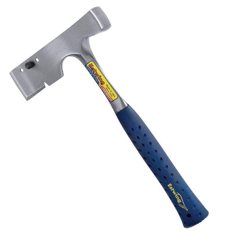 Estwing E3-S 2.63 lbs. x 12-1/2 in. Milled Checkered Face BLUE SHOCK REDUCTION GRIP Solid Steel Shingler Hatchet Hammer with Cutting Blade