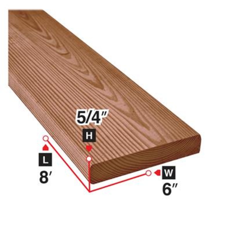 5/4 in. x 6 in. x 8 ft. Brown Pressure Treated Lumber Deck Board