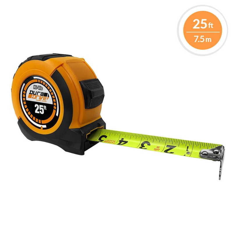 DuraDrive 25 ft. Hi-Vis EZ-Read Double Sided Dual Hook Tape Measure