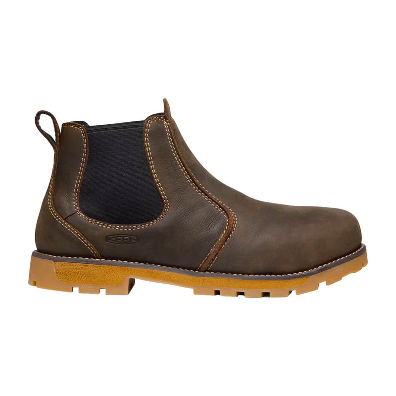 KEEN 1021337 Men’s CSA 6 in. Cascade Brown Seattle Romeo Leather Aluminum Toe Slip-On Work Shoes