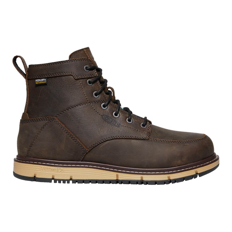 KEEN 1023250 Men’s CSA 6 in. Cascade Brown/Black San Jose Leather Aluminum Toe Waterproof Safety Work Boots