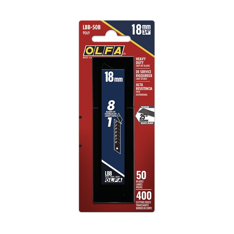 Olfa Heavy-Duty Snap Off Knife Blades 18mm 50 Pack