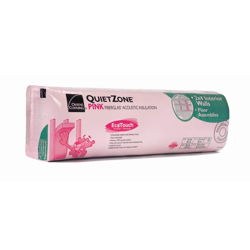 Owens Corning EcoTouch QuietZone 2 in. x 4 in. Metal Stud with 16 in. Pink Fiberglas Walls Acoustic