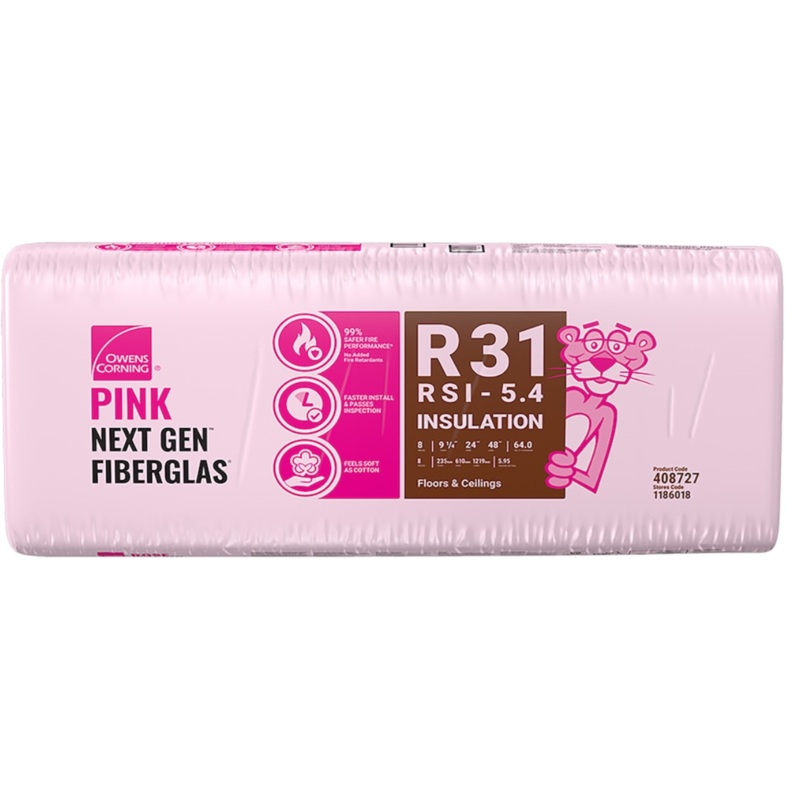 Owens Corning R-31 EcoTouch 24 in. x 48 in. x 9.25 in. Pink Fiberglas Insulation (64.0 sq. ft.)