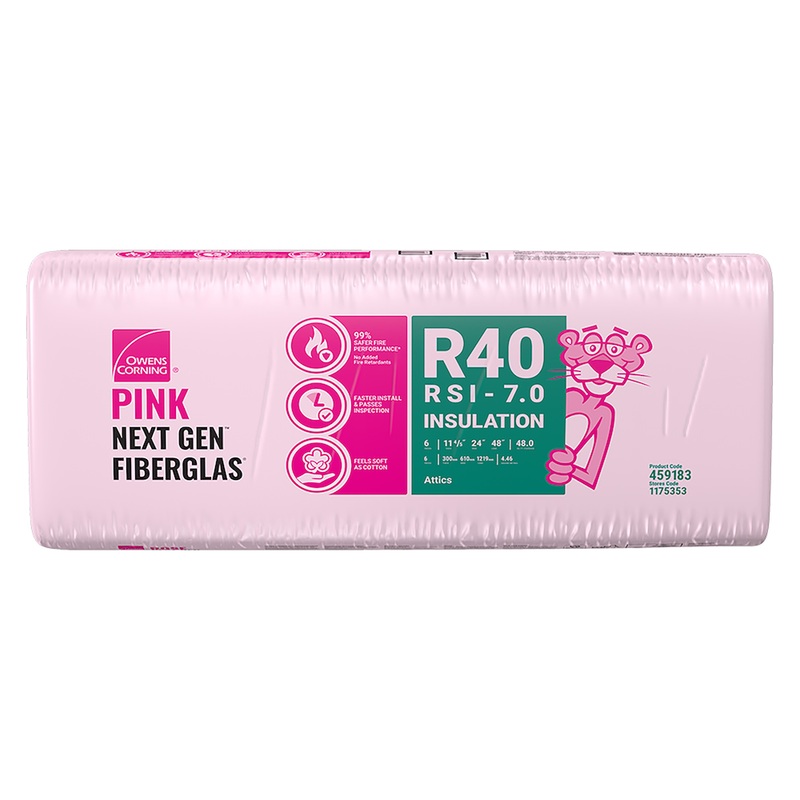 Owens Corning R-40 EcoTouch 24 in. x 48 in. x 11 in. Pink Fiberglas Insulation (48.0 sq. ft.)
