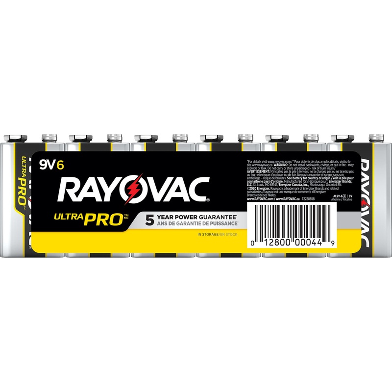 RAYOVAC ULTRA-PRO Alkaline 9-Volt Snap-Contact Battery (6-Pack)