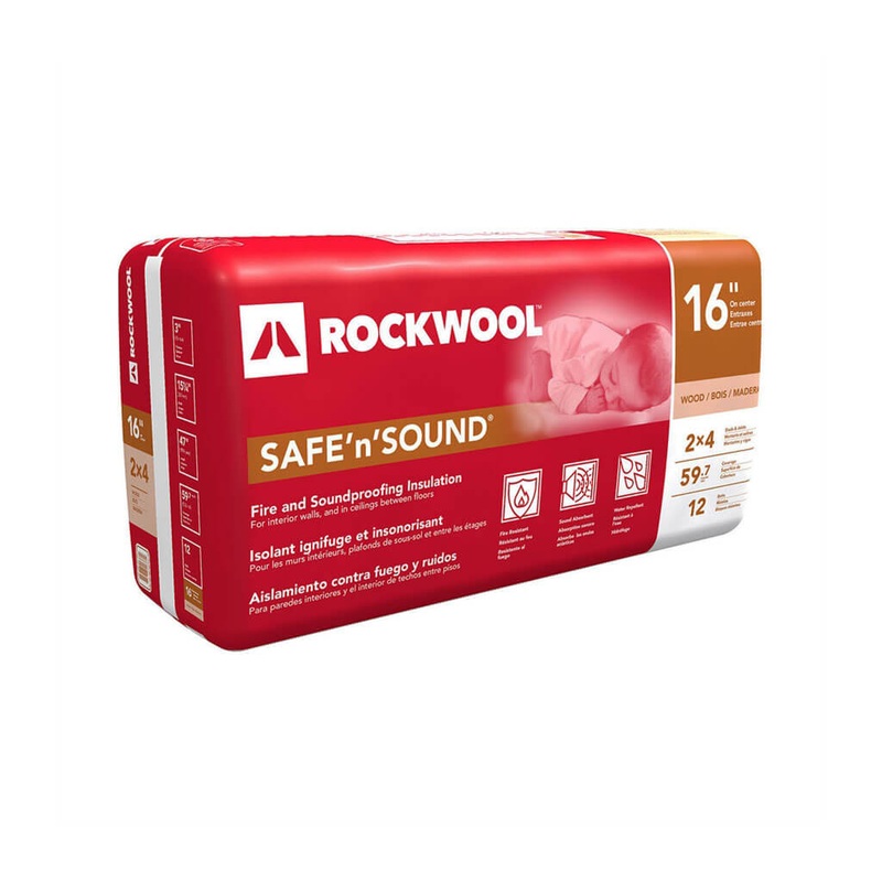 ROCKWOOL SAFE ‘n’ SOUND 3 in. x 15.25 in. x 47 in. Wood Stud Insulation (59.7 sq. ft. per Bag)