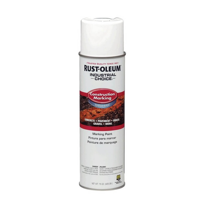 Rust-Oleum 264692 17 oz. M1400 White Water-Based Upside-Down Construction Marking Spray Paint