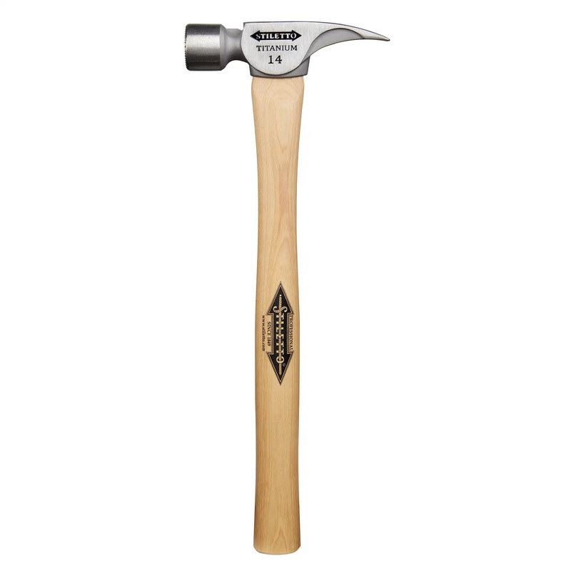 Stiletto TI14MS 14 oz. Milled/Straight Titanium Hammer with Hickory Handle