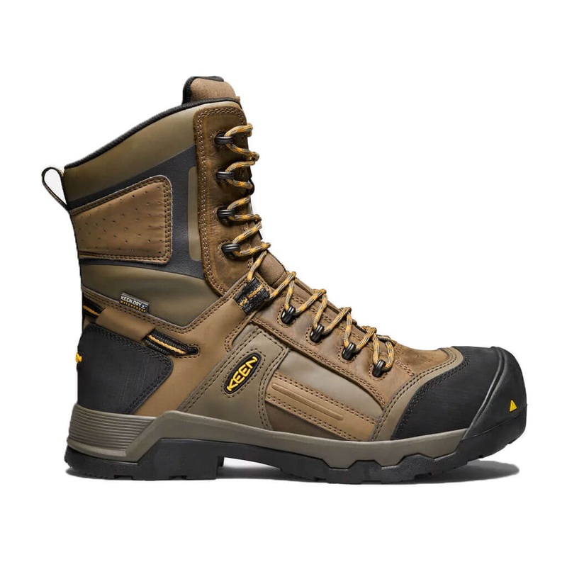 KEEN 1017799 Men’s CSA 8 in. Tonal Brown Davenport Composite Toe Insulated Waterproof Safety Work Boots