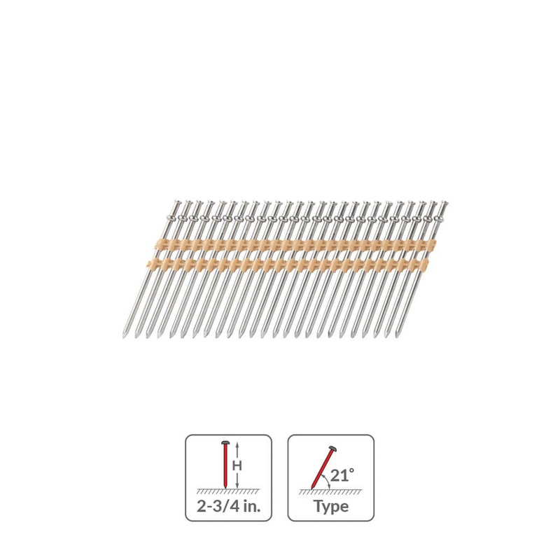 Metabo HPT 50234-8D 2-3/4 in. 21-Degree Plastic Strip Duplex/Double Head Nails (2,000-Box)