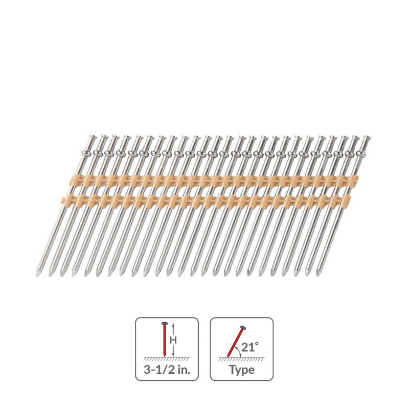 Metabo HPT 50312-16D 3-1/2 in. 21-Degree Plastic Strip Duplex/Double Head Nails (2,000-Box)
