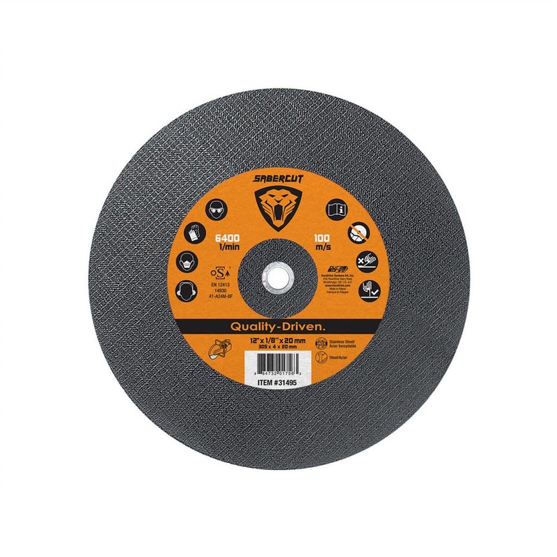 Sabercut 12 in. x 1/8 in. x 20 mm Type 1 Abrasive Metal Cutting Cut-Off Blade
