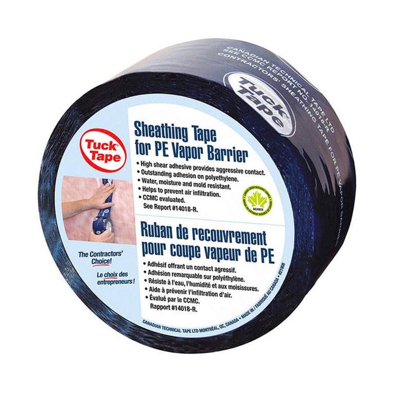 Tuck Tape 2-1/2 in. x 55 m. PE Blue Air and Vapor Barrier Sheathing Tape