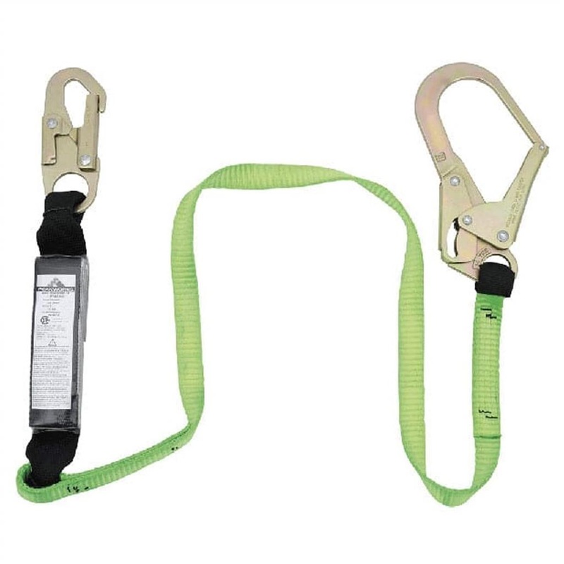 Peakworks 6 ft. E4 Shock Absorbing Single Leg Fall Safety Lanyard with Snap and Form Hook