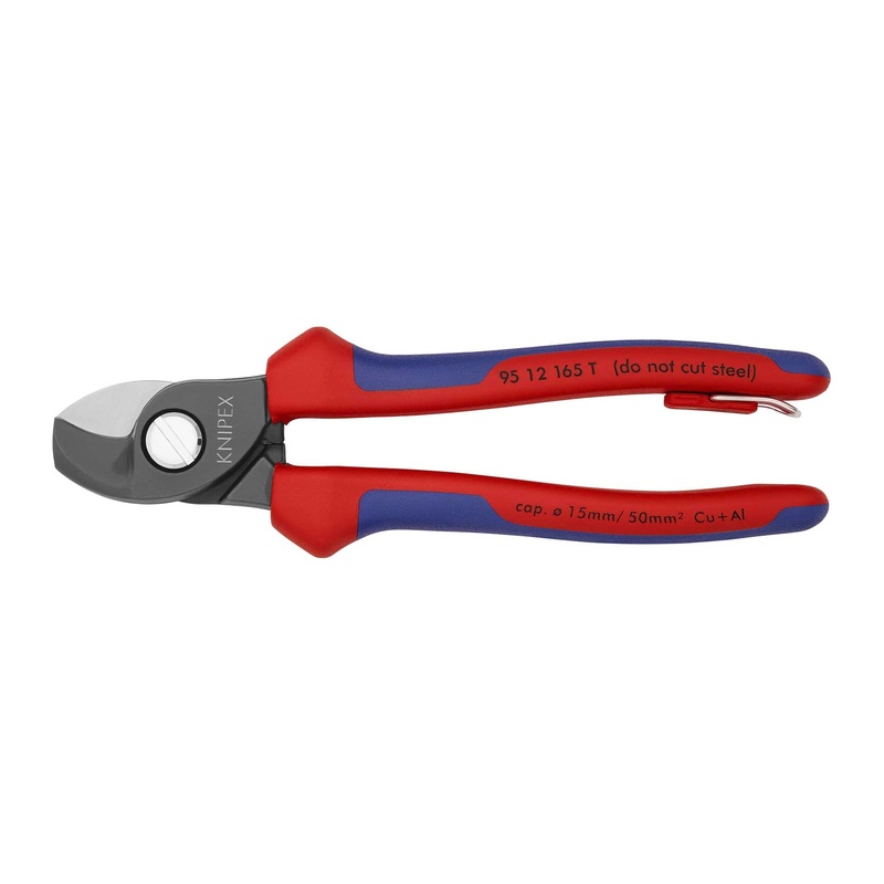 KNIPEX 95 12 165 T BKA  CABLE SHEARS W/ OPENING SPRING 6.5