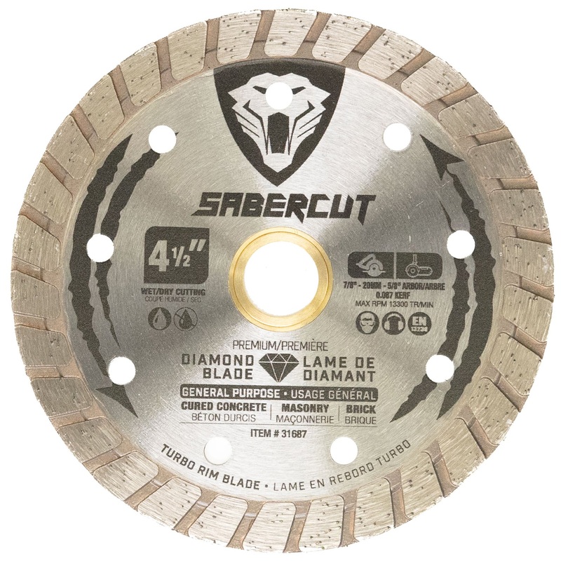 Sabercut 4-1/2 in. General Purpose Concrete, Brick & Masonry Turbo Continuous Diamond Blade