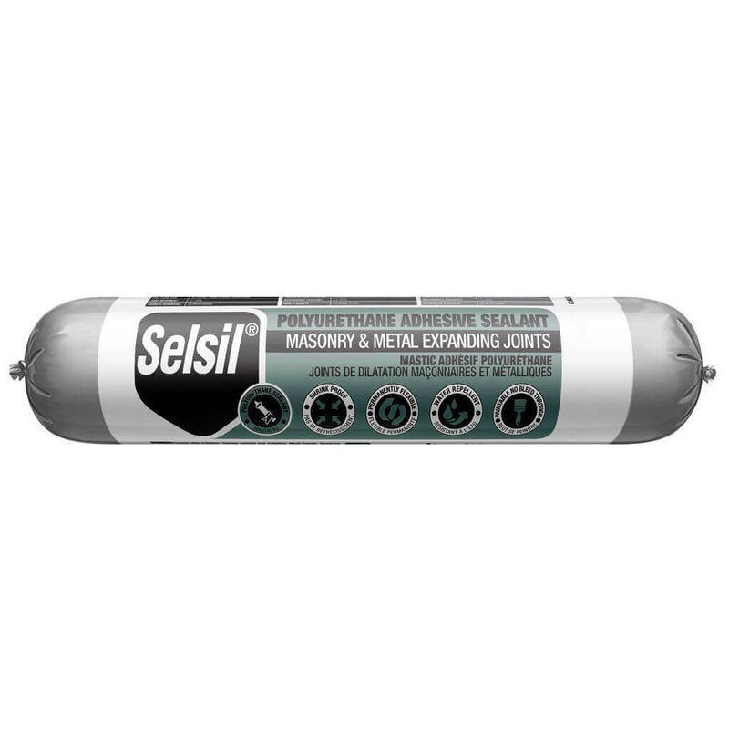 Selsil 600 ml Grey Masonry and Metal Expanding Joints Polyurethane Adhesive Sealant Sausage