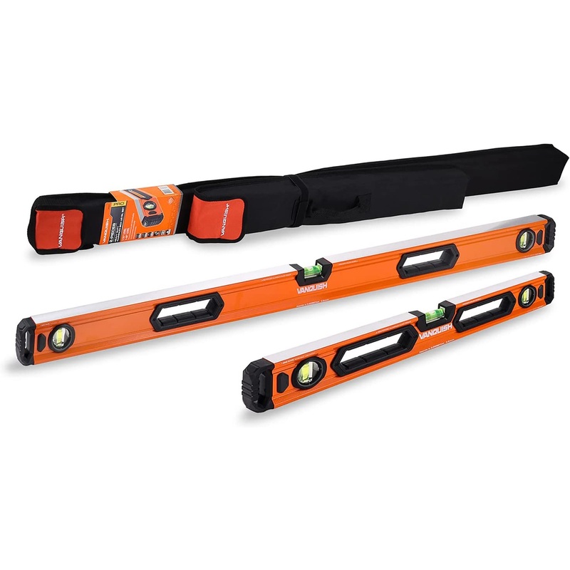 VANQUISH 4765-S1 48 in. and 24 in. Professional Aluminum Box Level Combo Set (2-Piece)
