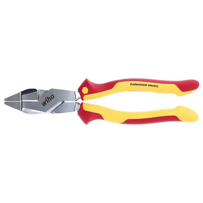 Wiha 32831 9.5 in. Chrome Finish Insulated High-Leverage NE Lineman’s Plier