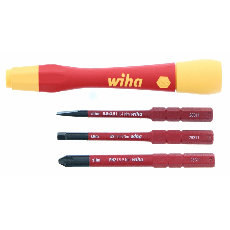 Wiha Slimline Insulated 4-Piece Screwdriver Set
