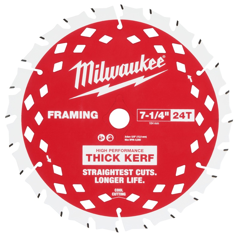 Milwaukee 48-41-0740 7-1/4 in. x 24T Thick Kerf Circular Saw Framing Blade