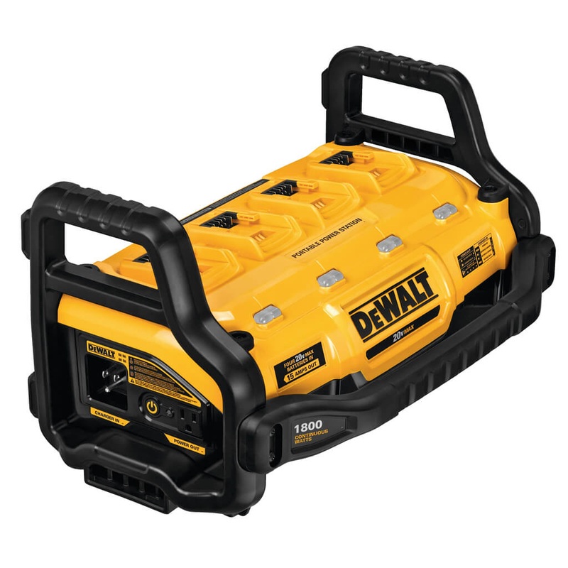DEWALT DCB1800B 1,800-Watt Portable Power Station and 20-Volt MAX Lithium-Ion 4-Port Simultaneous Ba
