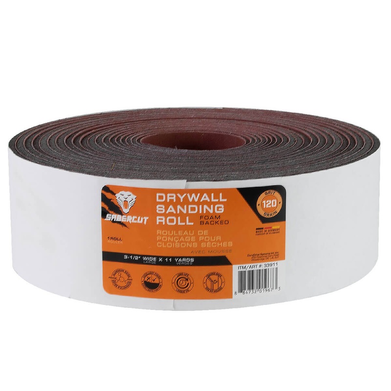 Sabercut 120 Grit 3-1/2 in. X 11 Yds. Foam Back Drywall Sanding Roll