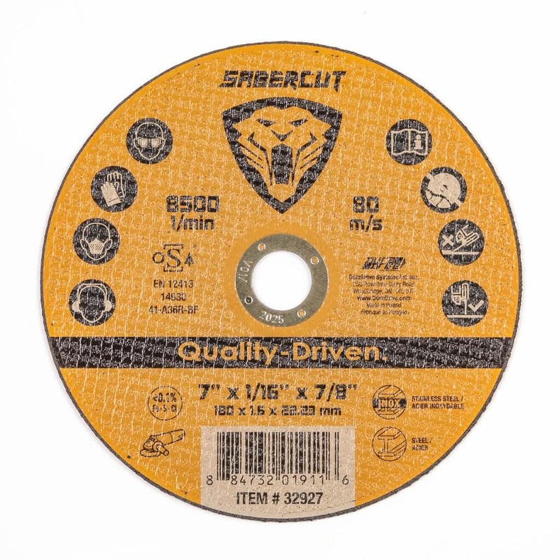 Sabercut 7 in. x 1/16 in. Type 1 Cut-Off Grinder Wheel for Metal Cutting