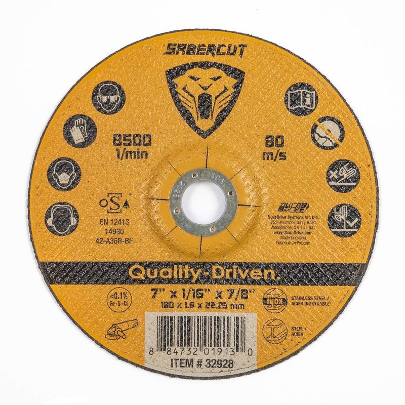 Sabercut 7 in. x 1/16 in. Type 27 Cut-Off Grinder Wheel for Metal Cutting