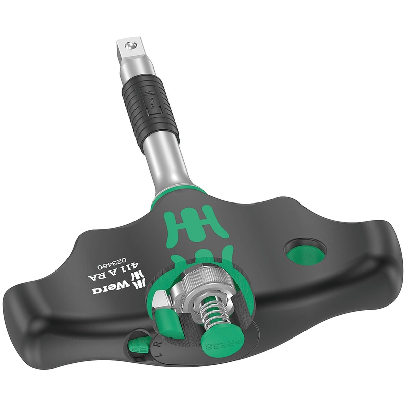 Wera T-Handle Adapter Screwdriver w/ Ratchet Function 1/4in., 1/4in. x 45mm
