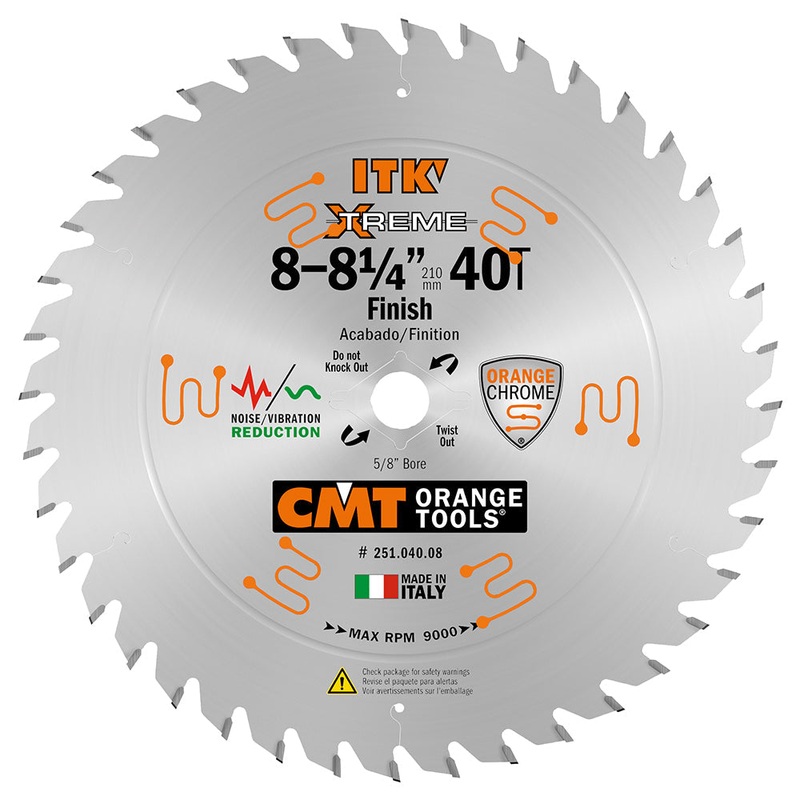 CMT 251.040.08 ITK XTREME 8-1/4-In x 40Teeth Wood Saw Blade For Fine Finish