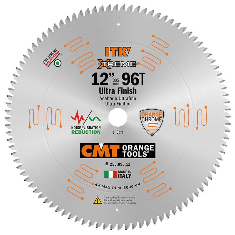 CMT 255.096.12 ITK XTREME 12-In x 96 Teeth Wood Saw Blade for Ultra-Fine Finish Cross Cutting