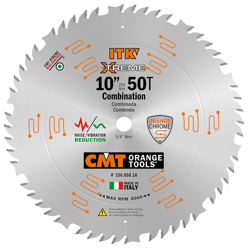 CMT 256.050.10 ITK XTREME 10-In x 50Teeth Wood Saw Blade for Combination Cutting