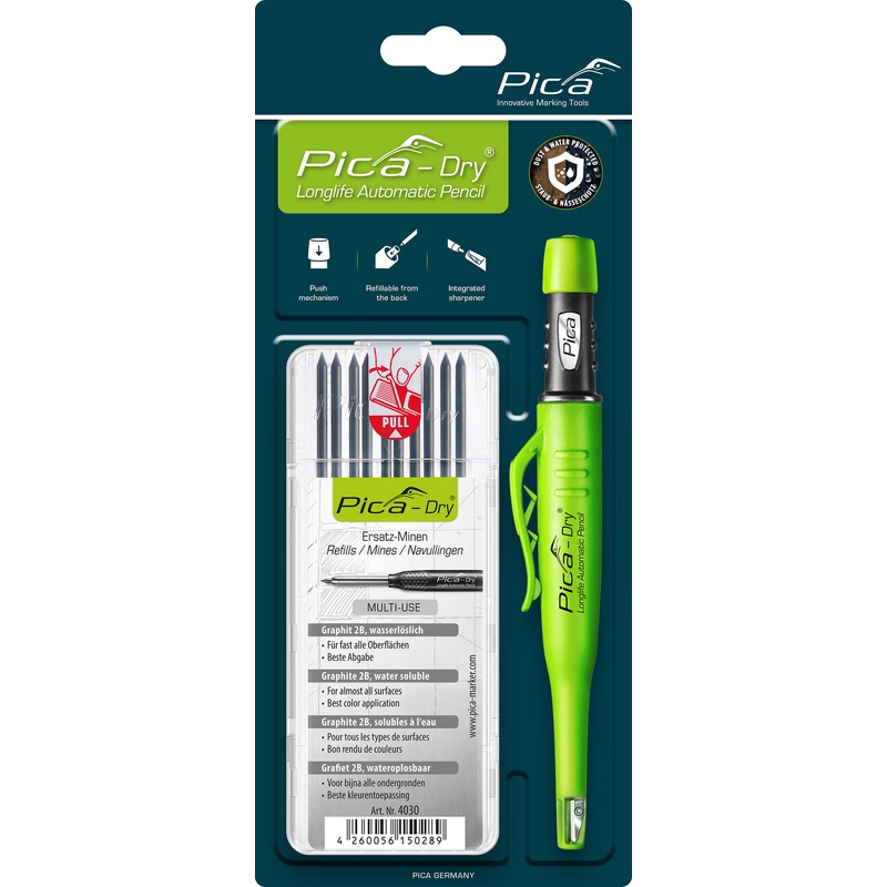 PICA Dry Longlife Automatic Pencil and Refill Bundle (Graphite)