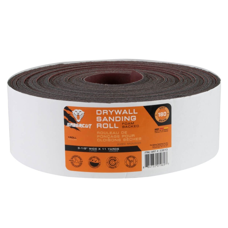 Sabercut 180 Grit 3-1/2 in. X 11 Yds. Foam Back Drywall Sanding Roll