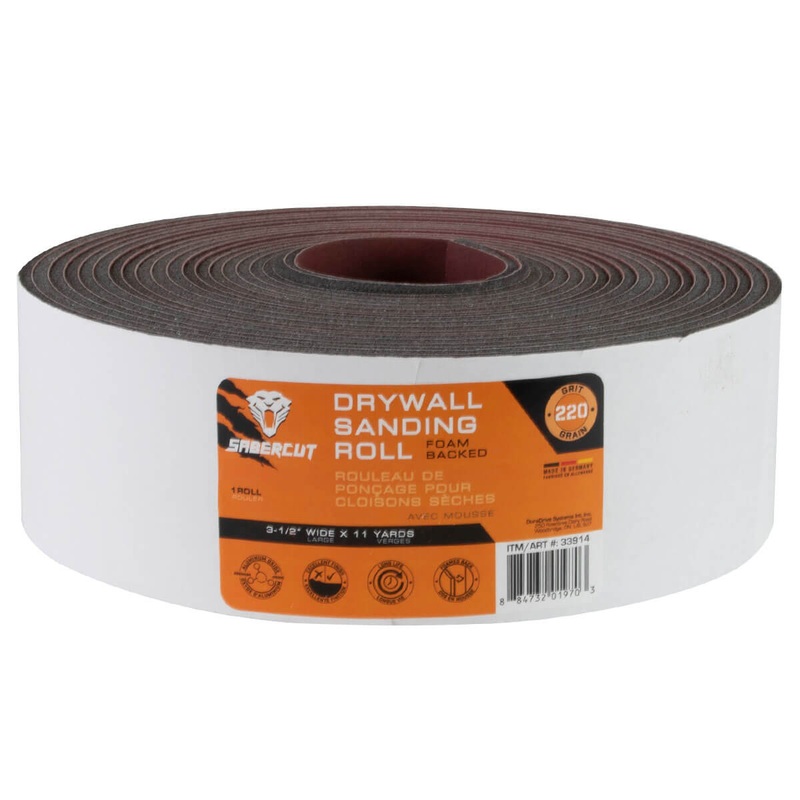 Sabercut 220 Grit 3-1/2 in. X 11 Yds. Foam Back Drywall Sanding Roll