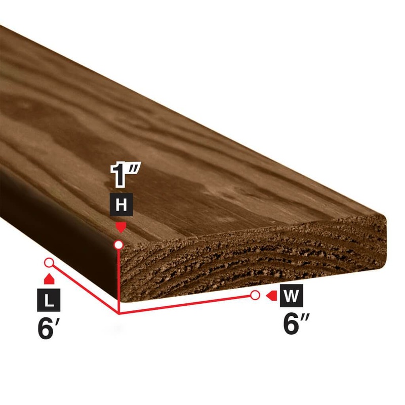 1 in. x 6 in. x 6 ft. Brown Pressure Treated Lumber Fence Board