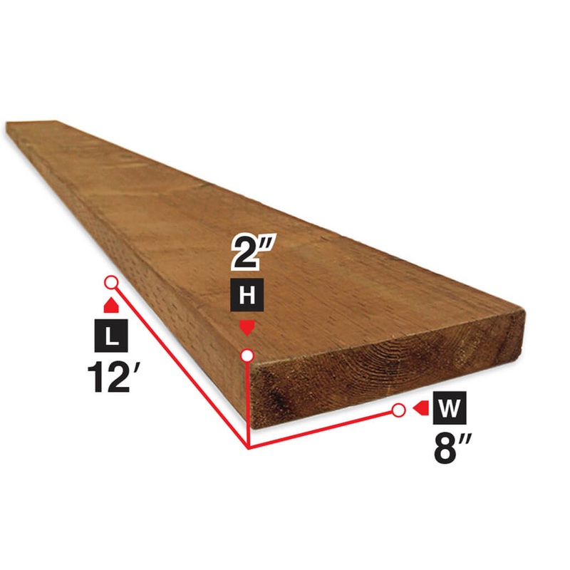 2 in. x 8 in. x 12 ft. Brown Pressure Treated Lumber