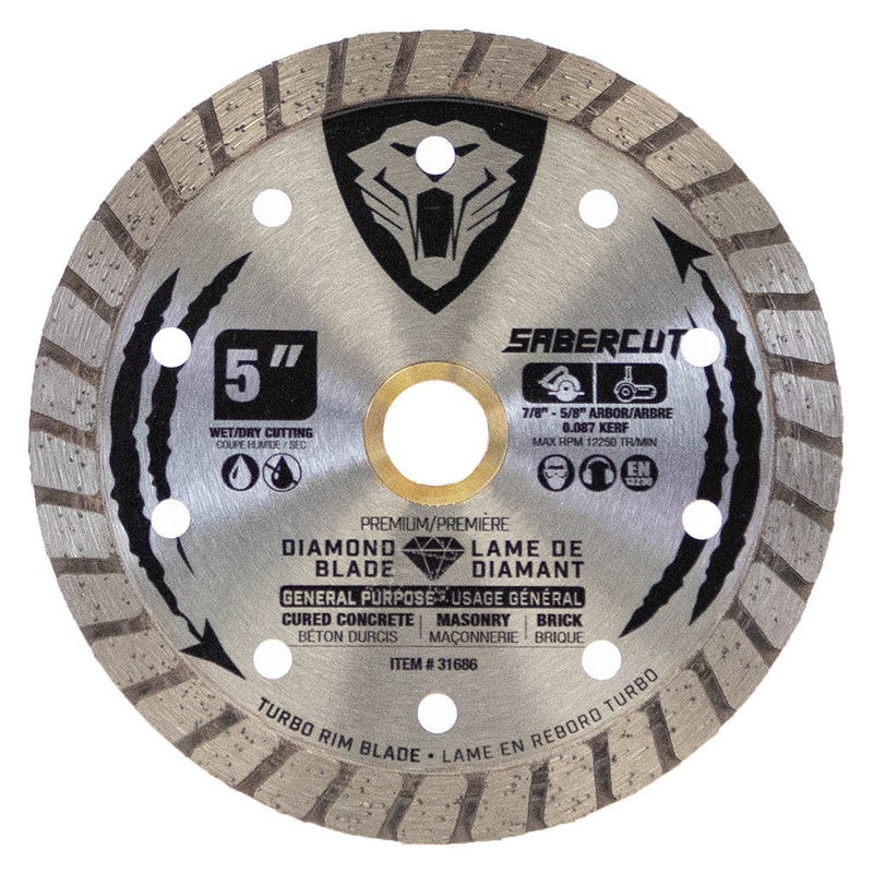 Sabercut 5 in. General Purpose Concrete, Brick & Masonry Turbo Continuous Diamond Blade