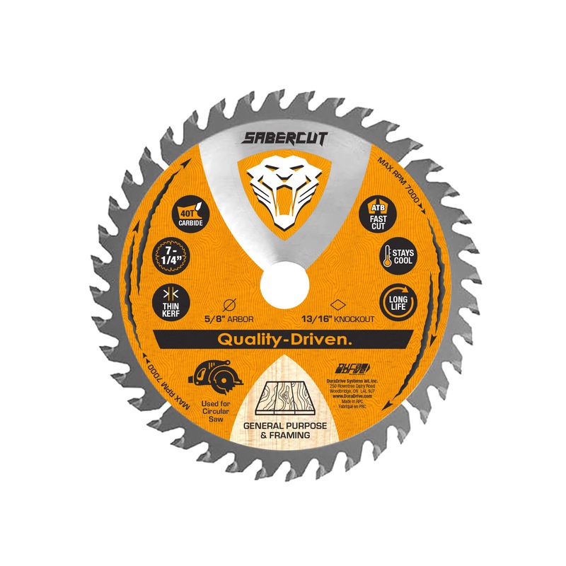 Sabercut 7-1/4 in x 40T Carbide Tooth Framing Blade