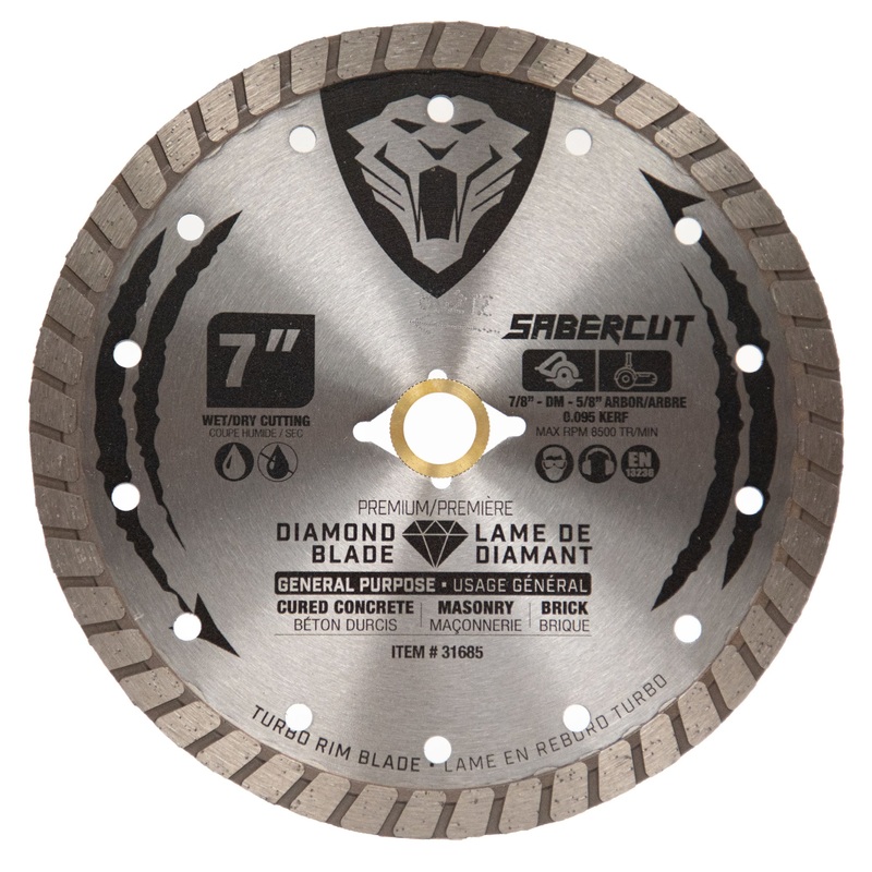 Sabercut 7 in. General Purpose Concrete, Brick & Masonry Turbo Continuous Diamond Blade