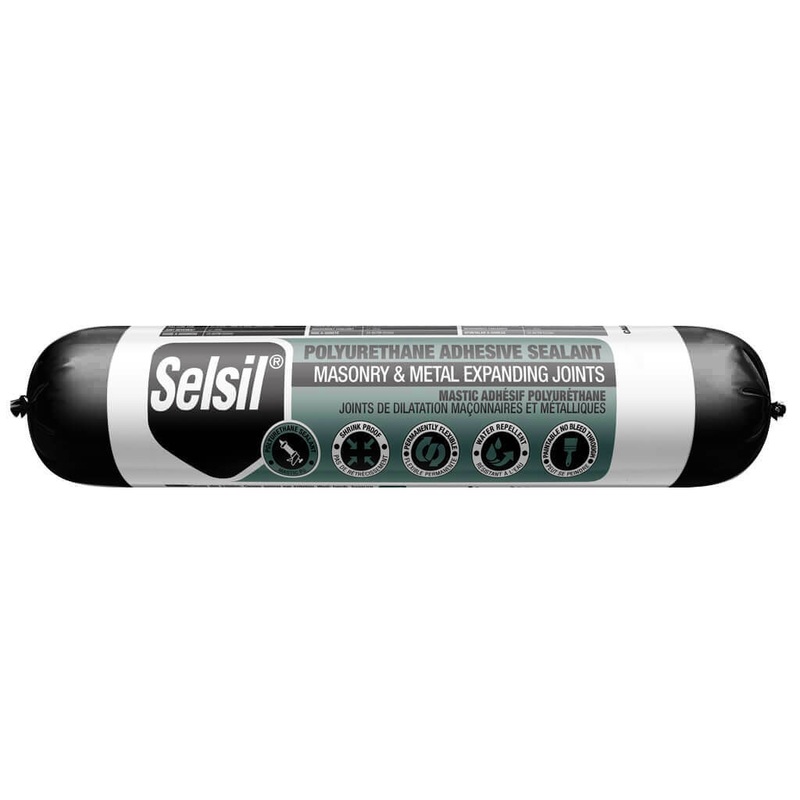Selsil 600 ml Black Masonry and Metal Expanding Joints Polyurethane Adhesive Sealant Sausage